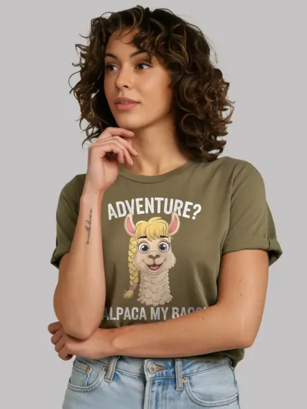 Adventure alpaca my bags funny travel shirt with cute alpaca design for travelers