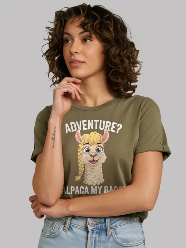 Adventure alpaca my bags funny travel shirt with cute alpaca design for travelers