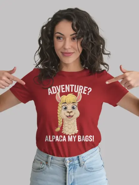 Adventure alpaca my bags funny travel shirt with cute alpaca design for travelers