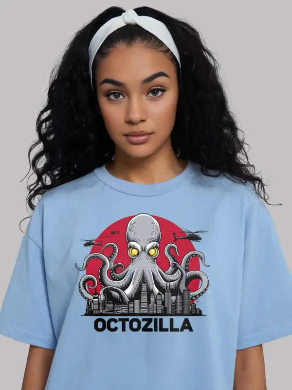 Light blue octopus shirt – cult movie humor graphic