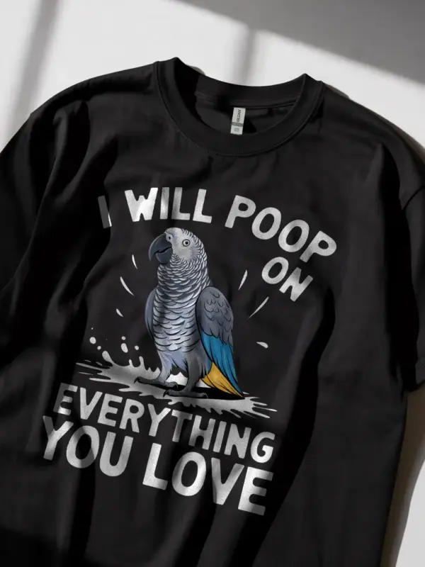 African grey parrot tee black color