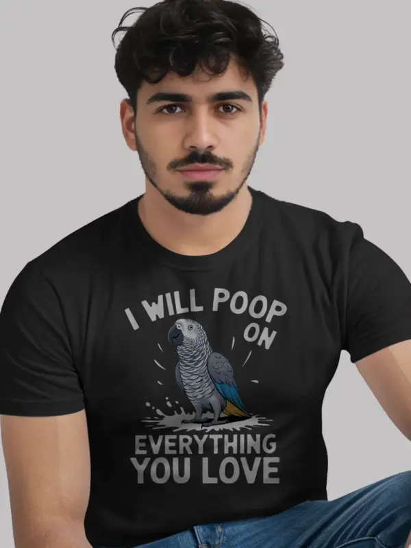 African grey parrot tee black color