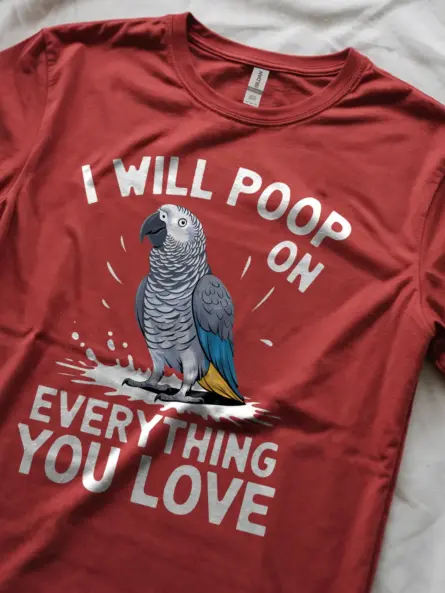 African grey parrot tee red color