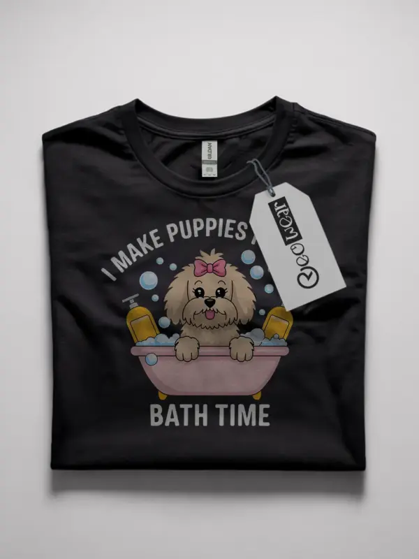 I Make Puppies Pretty Shirt – Dog Groomer Gift Tee for Bath Time