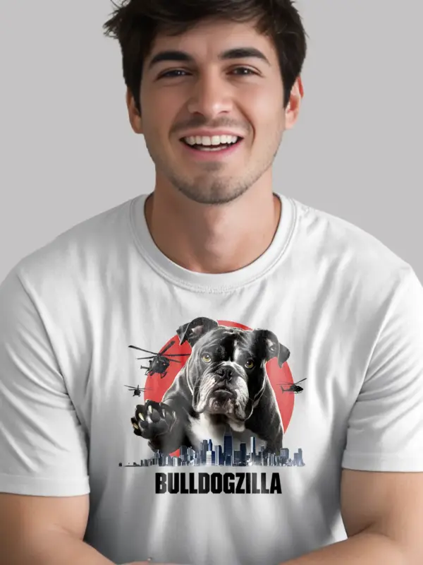 Funny bulldogzilla shirt with cute bulldog design for dog lovers