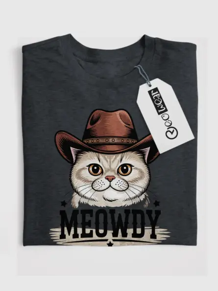 Exotic shorthair meowdy shirt in dark heather – cowboy cat lover tee
