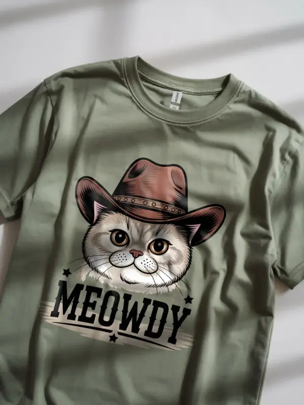 Military green exotic shorthair meowdy shirt – western texas meme