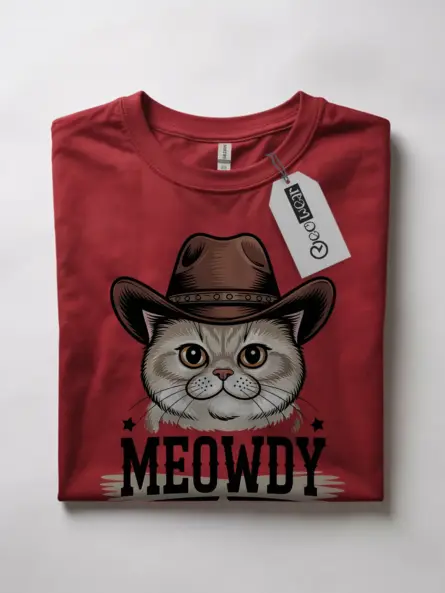 Red exotic shorthair meowdy shirt – cute cowboy cat t-shirt