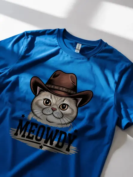 Royal blue exotic shorthair meowdy shirt – funny cat mom dad tee