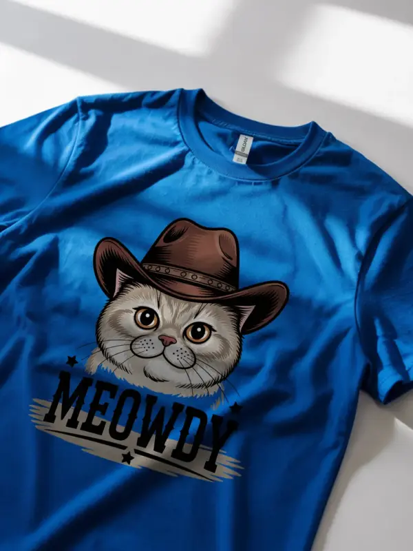Royal blue exotic shorthair meowdy shirt – funny cat mom dad tee