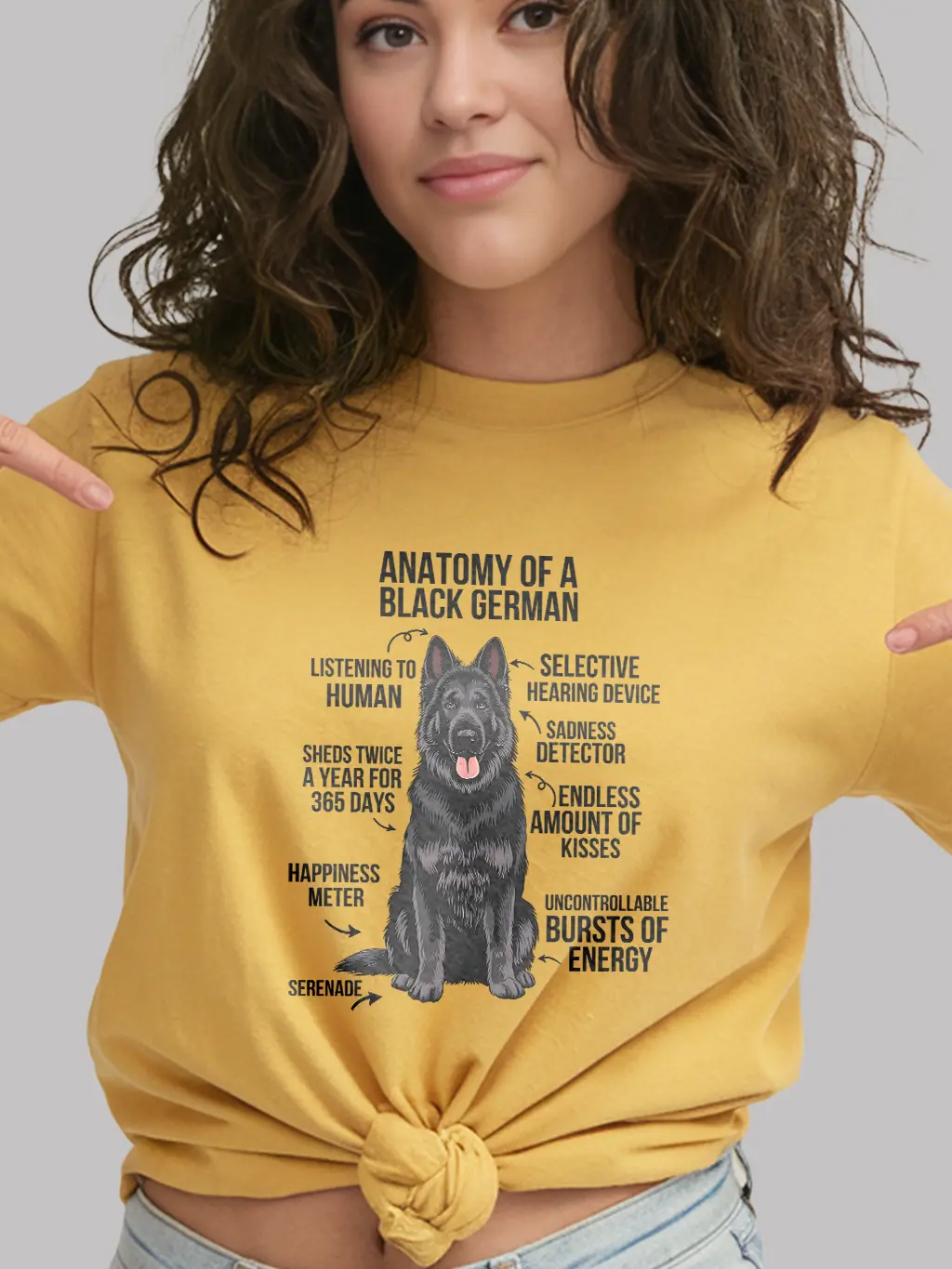 Funny anatomy of a black german shepherd shirt for dog lovers