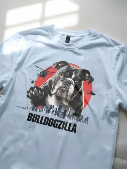 Funny bulldogzilla shirt with cute bulldog design for dog lovers