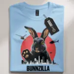 Bunnzilla Bunny Funny Rabbit Shirt in Light Blue – Bunnyzilla T-Shirt