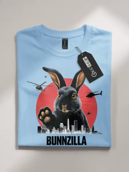 Bunnzilla Bunny Funny Rabbit Shirt in Light Blue – Bunnyzilla T-Shirt