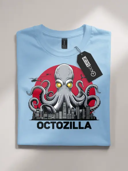 Light blue octopus shirt – cult movie humor graphic