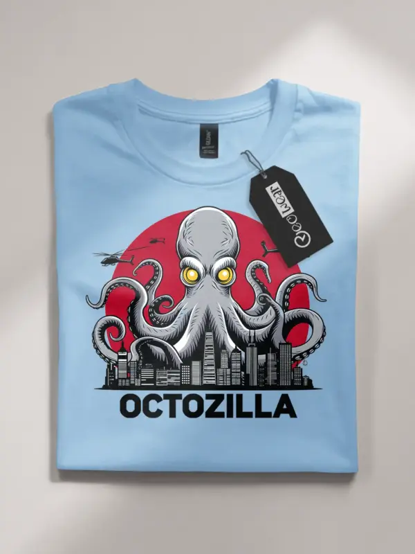 Light blue octopus shirt – cult movie humor graphic