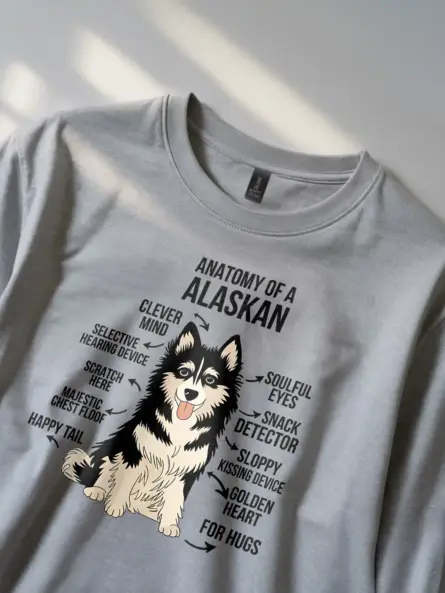 Sport grey dog breed graphic tee – Malamute lover gift
