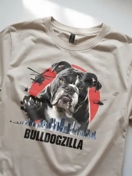 Funny bulldogzilla shirt with cute bulldog design for dog lovers