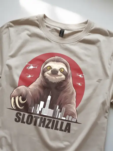 Funny sloth shirt – slothzilla meme tee for sloth lovers