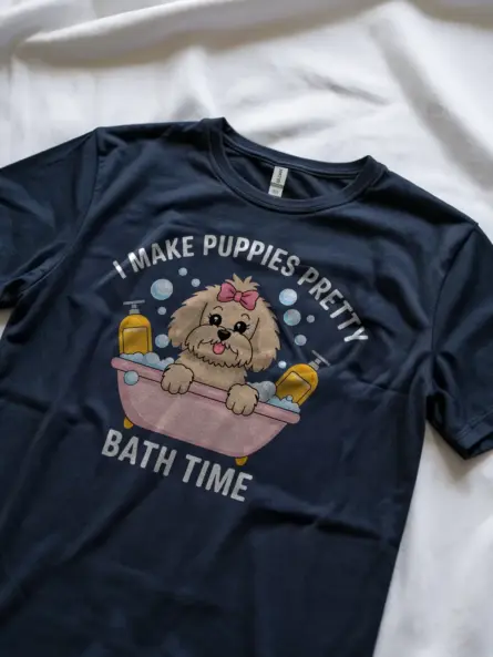 I Make Puppies Pretty Shirt – Dog Groomer Gift Tee for Bath Time