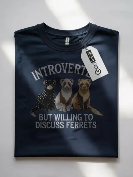 Cute ferret graphic tee with humorous quote