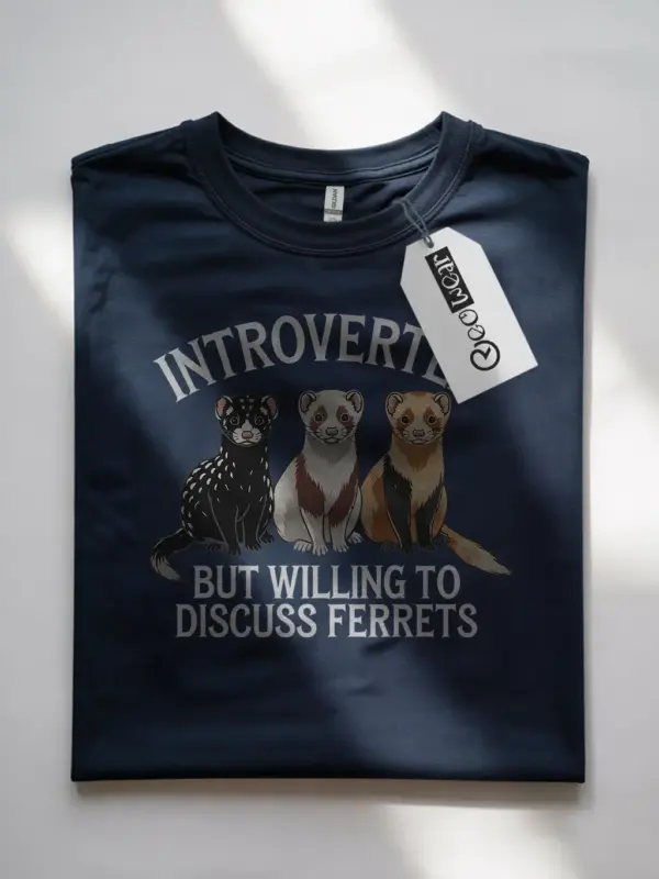 Cute ferret graphic tee with humorous quote