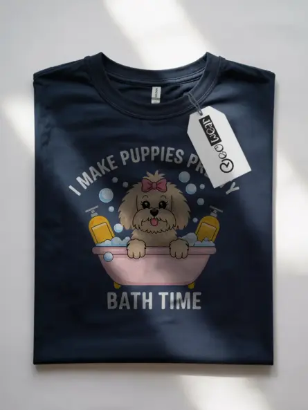 I Make Puppies Pretty Shirt – Dog Groomer Gift Tee for Bath Time