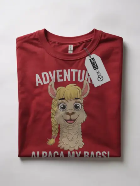 Adventure alpaca my bags funny travel shirt with cute alpaca design for travelers