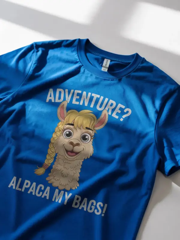 Adventure alpaca my bags funny travel shirt with cute alpaca design for travelers