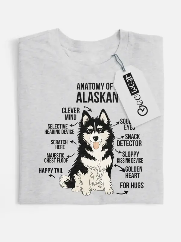 Sport grey dog breed graphic tee – malamute lover gift