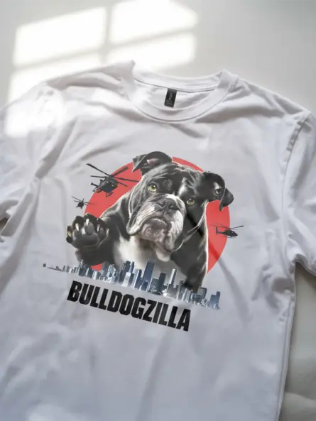 Funny Bulldogzilla Shirt with cute bulldog design for dog lovers