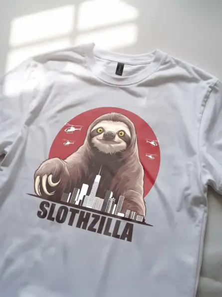 Funny sloth shirt – slothzilla meme tee for sloth lovers