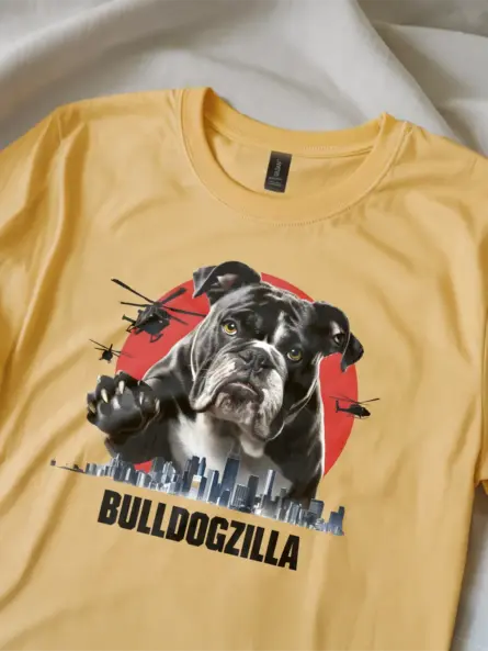 Funny bulldogzilla shirt with cute bulldog design for dog lovers