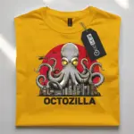 Funny Octopus Shirt in Yellow – Octozilla Monster Tee
