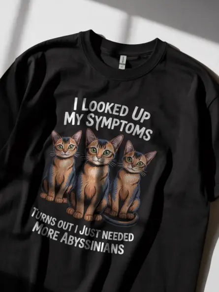 Abyssinian Shirt in Black – Funny Cat Tee, Aby Cat Lover Gift