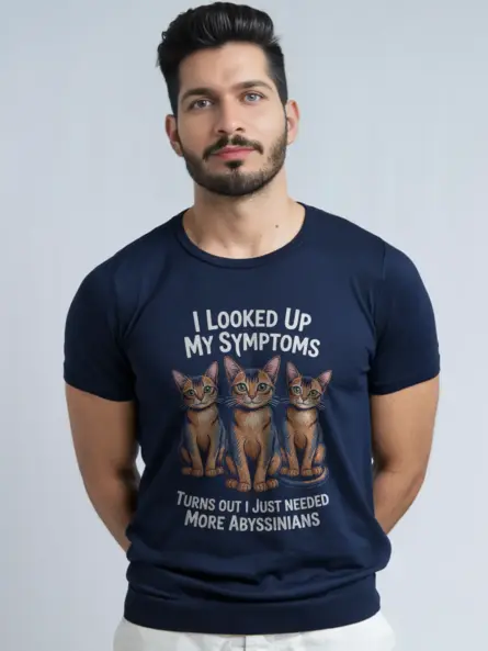 Navy abyssinian shirt – cute pet cat shirt for women and men