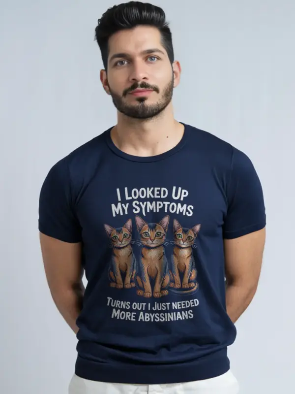 Navy abyssinian shirt – cute pet cat shirt for women and men