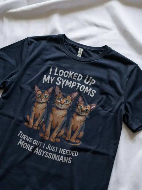 Navy abyssinian shirt – cute pet cat shirt for women and men