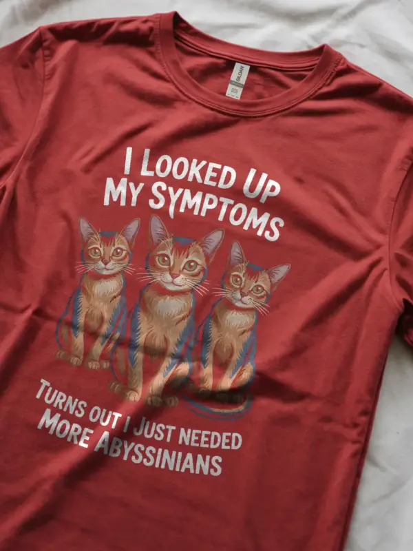 Red cat mom dad shirt – funny abyssinian pet tee