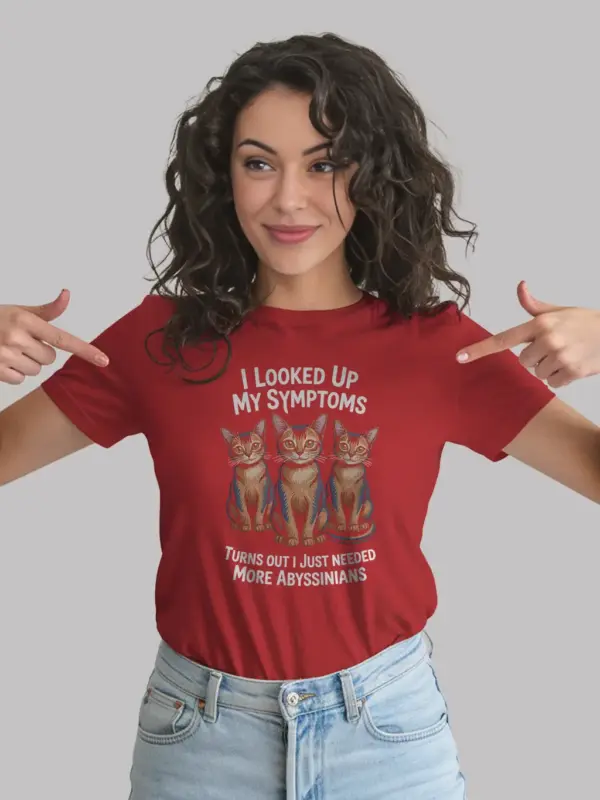 Red cat mom dad shirt – funny abyssinian pet tee