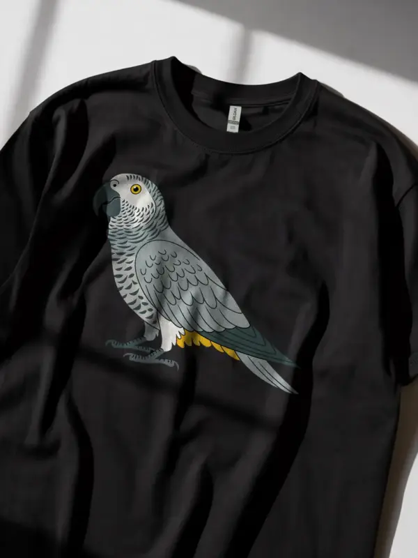 African grey parrot shirt in black – pet parrot tee