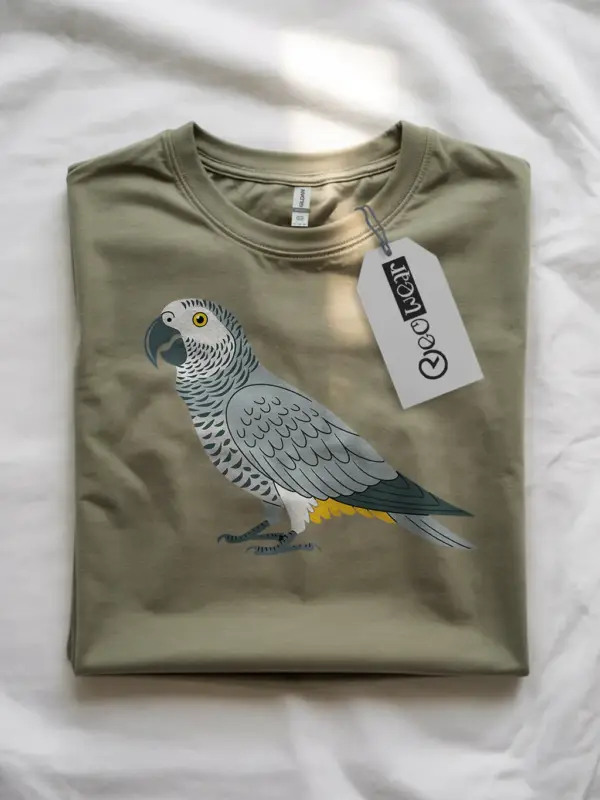 Military green african grey parrot shirt – unisex parrot lover tee