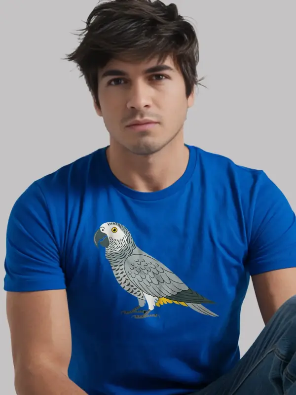 African grey parrot shirt – royal blue funny pet parrot shirt