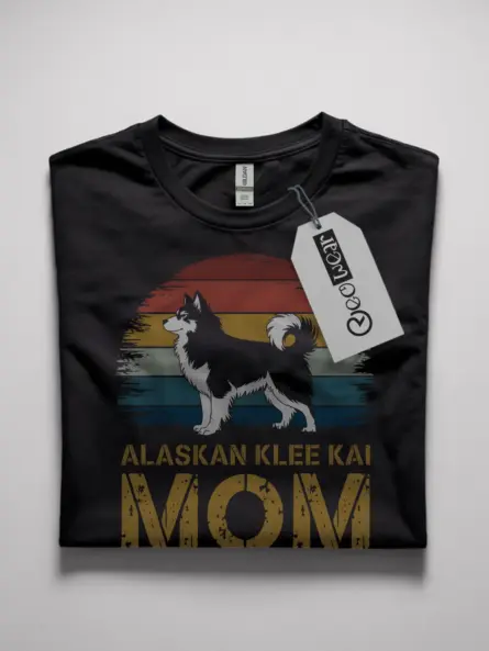 Laskan klee kai mom shirt in black – cute gray klee kai tee, dog mom gift