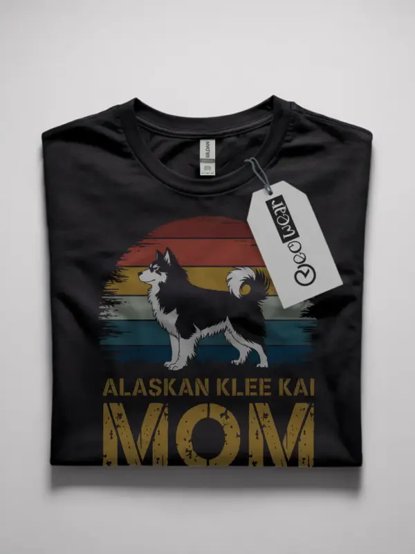 Laskan klee kai mom shirt in black – cute gray klee kai tee, dog mom gift