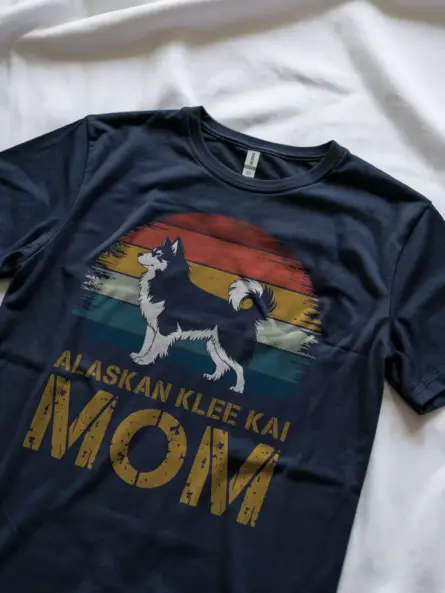 Navy alaskan klee kai t-shirt – gift for her, pet dog tee