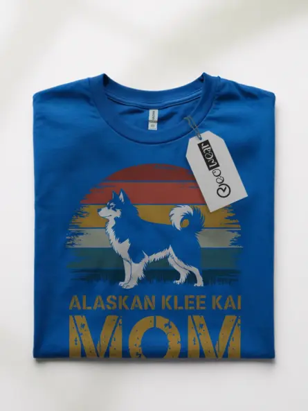 Royal blue klee kai mom shirt – grey dog lover top, cute pet gift