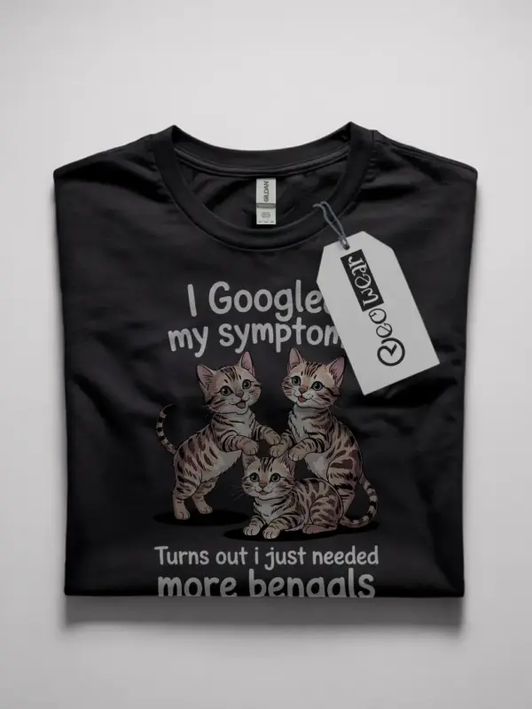 Bengal cat shirt in black – funny i googled my symptoms tee