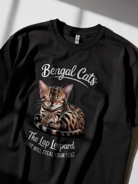 Bengal cat shirt in black – bengal cat lover tee for pet owners