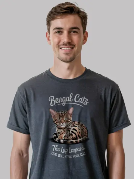 Dark heather bengal cat shirt – funny bengal tee for moms and dads